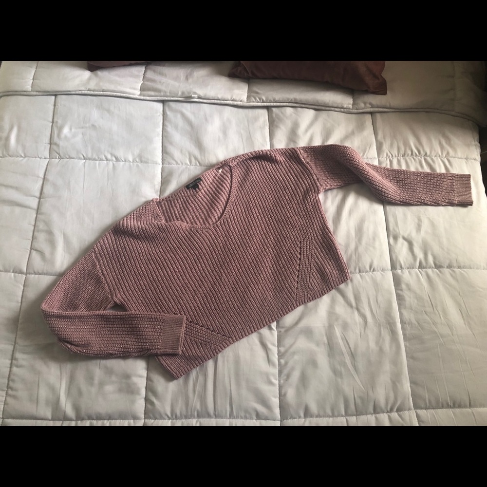 Maybe pink cropped knit sweater